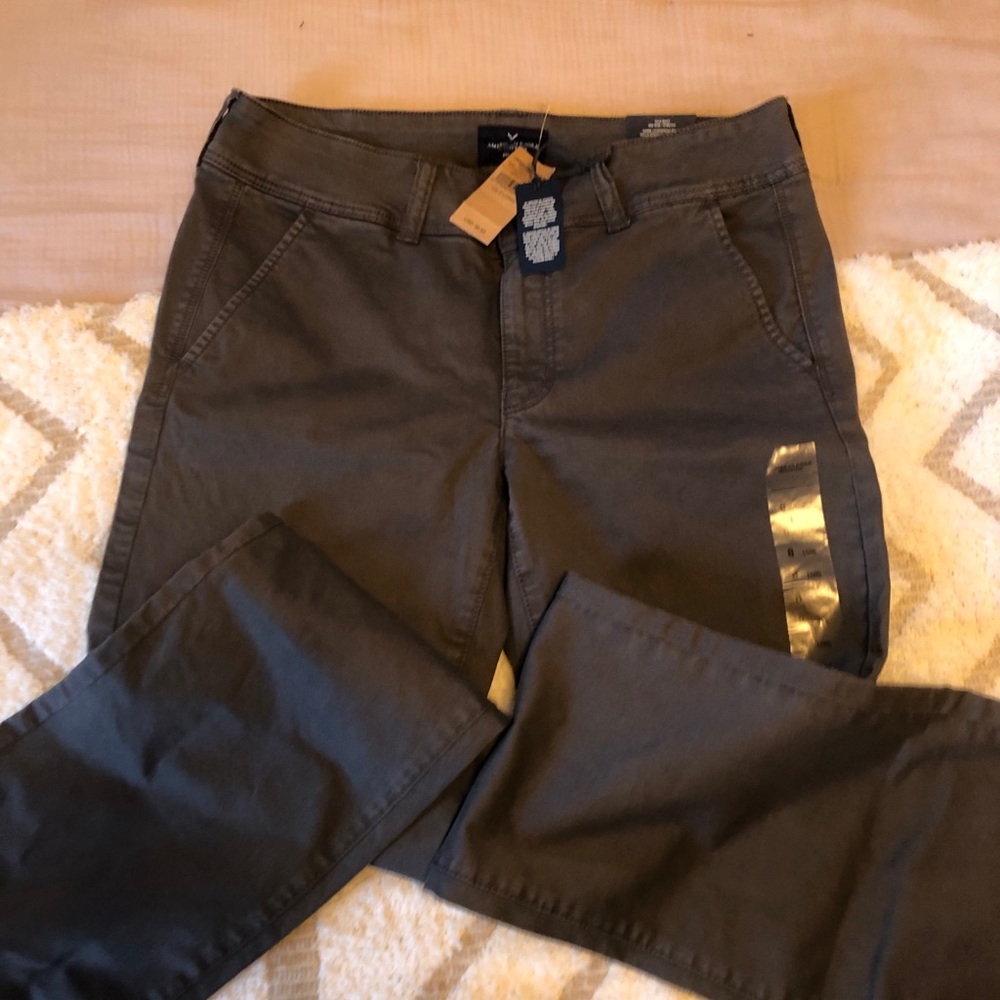 Size 8 Dark Grey American Eagle khakis